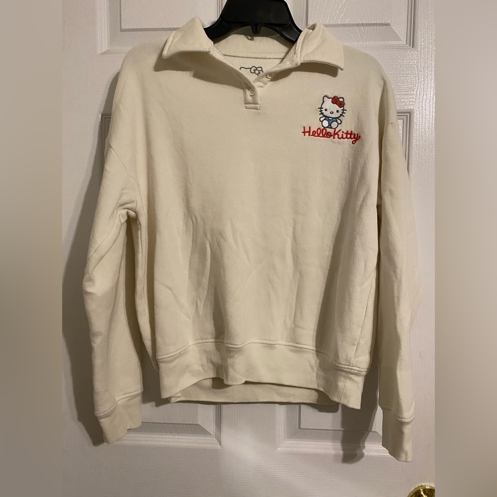 Hello Kitty Sanrio Collared Pullover Sweatshirt